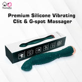 Peacock blue dual-action vibrator for clitoral and G-spot stimulation